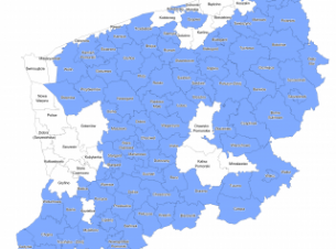 Relacja wskaźnika G w latach 2022, 2023, 2024 w gminach do uśrednionej wartości dla województwa zachodniopomorskiego